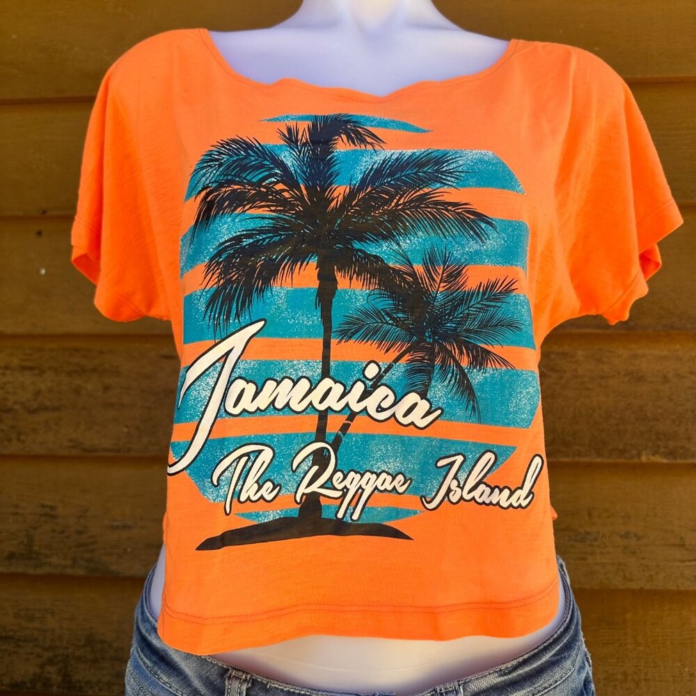 TBL Orange Jamaica The Reggae Island Crop Top Size S - Picture 5 of 8